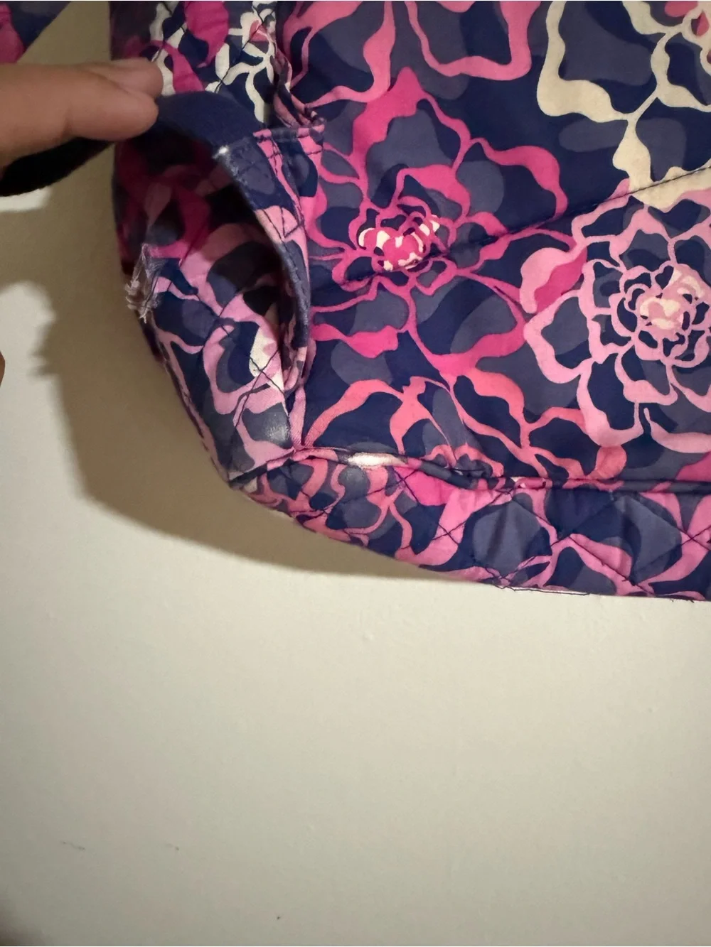 Vera Bradley Navy Pink Floral Quilted Backpack